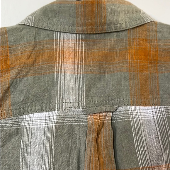 Casual Green and Orange Plaid Button Down Shirt - Picture 7 of 7